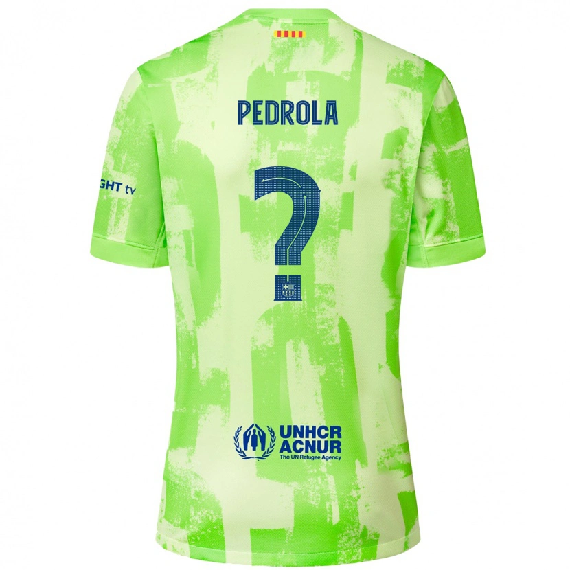 Danxen Femme Maillot Estanis Pedrola #0 Citron Vert Troisieme 2024/25 T-Shirt