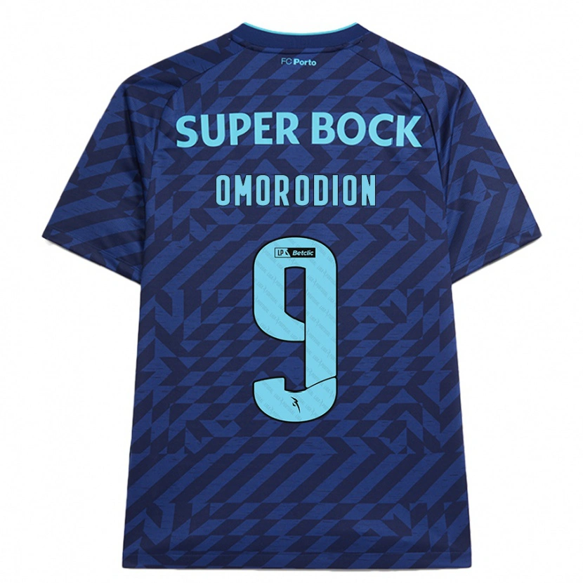 Danxen Femme Maillot Samu Omorodion #9 Bleu Marine Troisieme 2024/25 T-Shirt