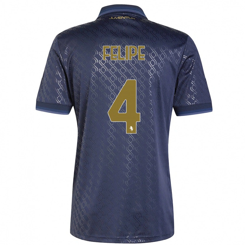 Danxen Femme Maillot Pedro Felipe #4 Bleu Marine Troisieme 2024/25 T-Shirt