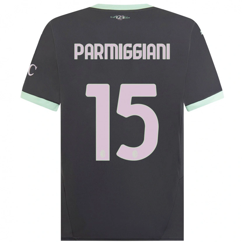 Danxen Femme Maillot Pietro Parmiggiani #15 Gris Troisieme 2024/25 T-Shirt