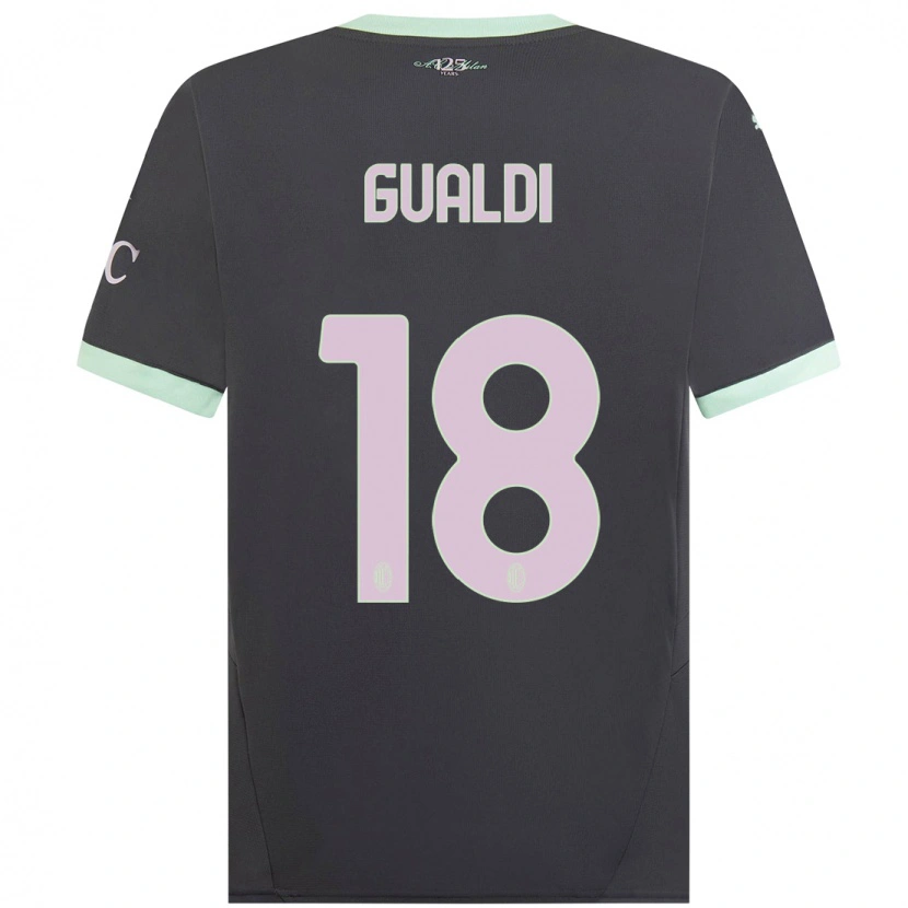 Danxen Femme Maillot Andrea Gualdi #18 Gris Troisieme 2024/25 T-Shirt