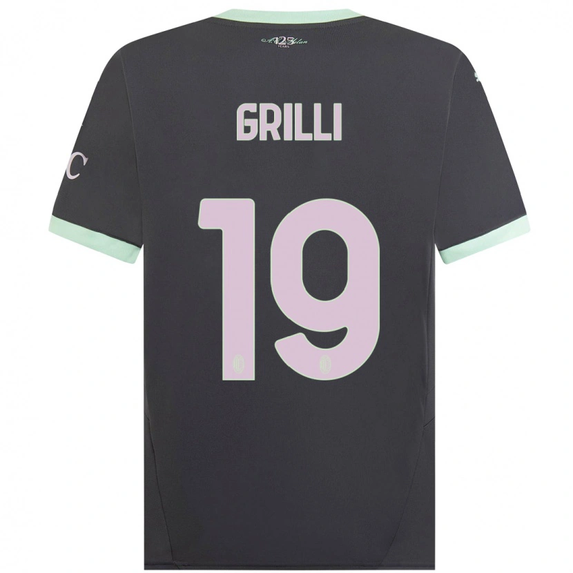 Danxen Femme Maillot Lorenzo Grilli #19 Gris Troisieme 2024/25 T-Shirt
