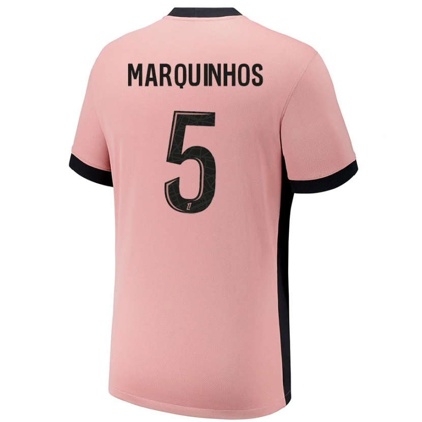 Danxen Femme Maillot Marquinhos #5 Rouille Rose Troisieme 2024/25 T-Shirt