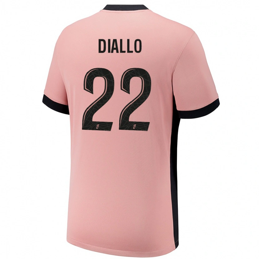 Danxen Femme Maillot Abdou Diallo #22 Rouille Rose Troisieme 2024/25 T-Shirt