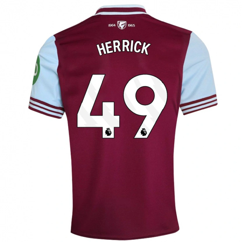 Danxen Enfant Maillot Finlay Herrick #49 Rouge Foncé Tenues Domicile 2024/25 T-Shirt