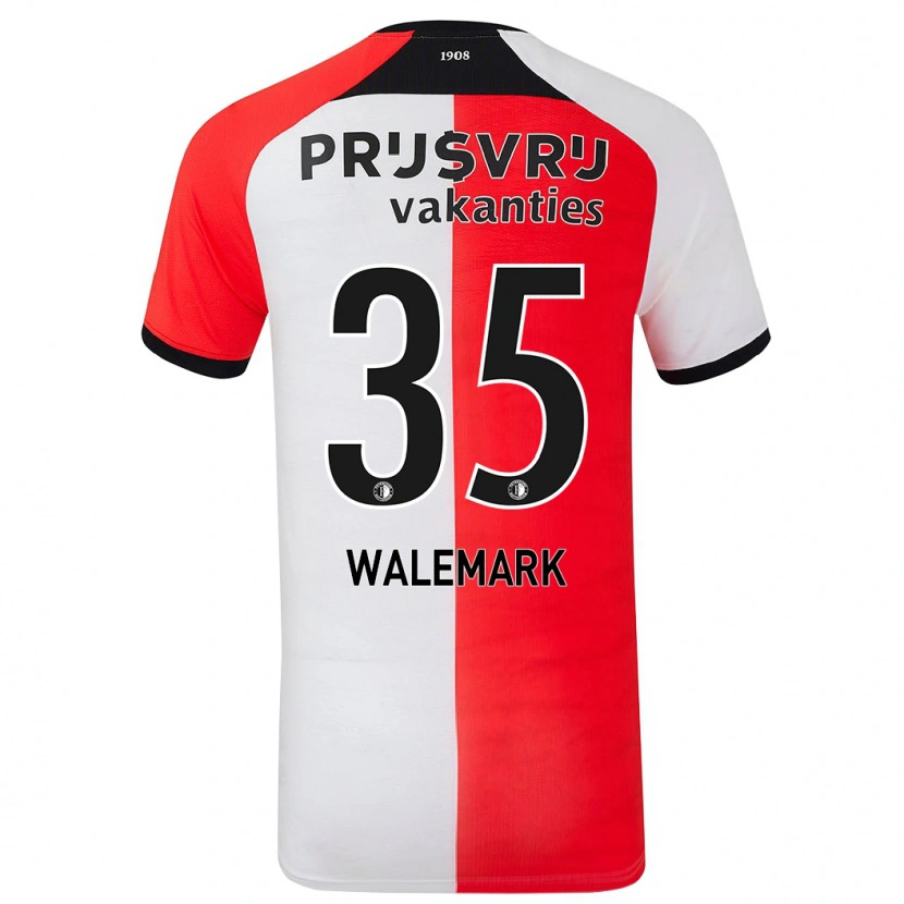 Danxen Enfant Maillot Patrik Walemark #35 Rouge Blanc Tenues Domicile 2024/25 T-Shirt