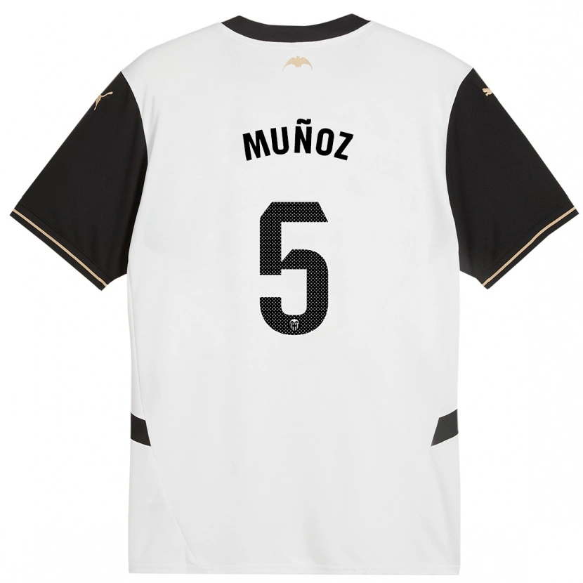 Danxen Enfant Maillot Iván Muñoz #5 Blanc Noir Tenues Domicile 2024/25 T-Shirt