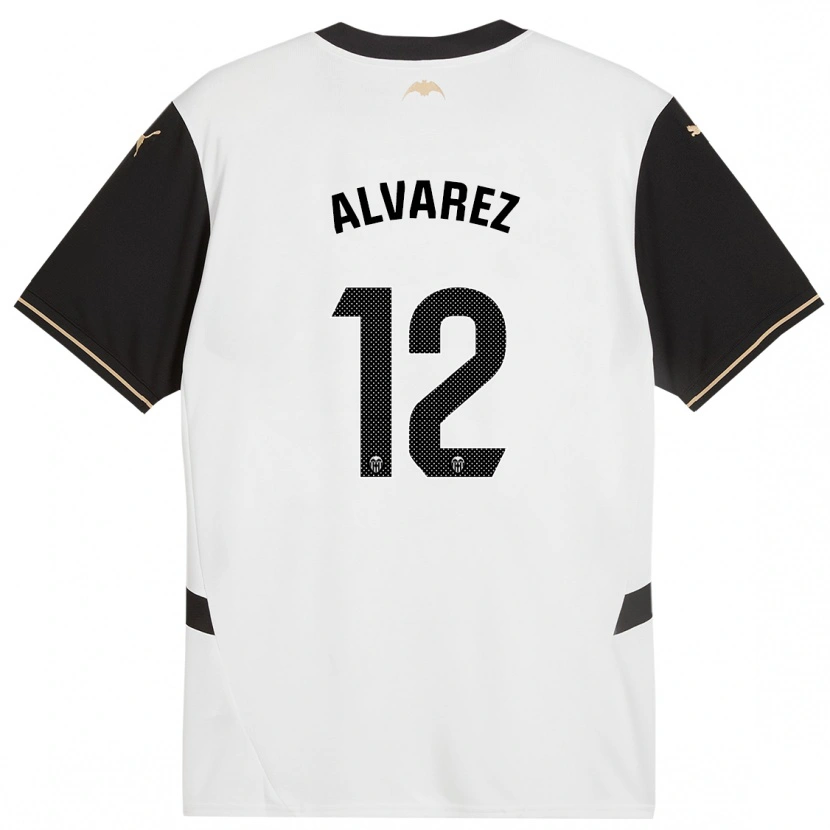 Danxen Enfant Maillot Sofia Alvarez #12 Blanc Noir Tenues Domicile 2024/25 T-Shirt
