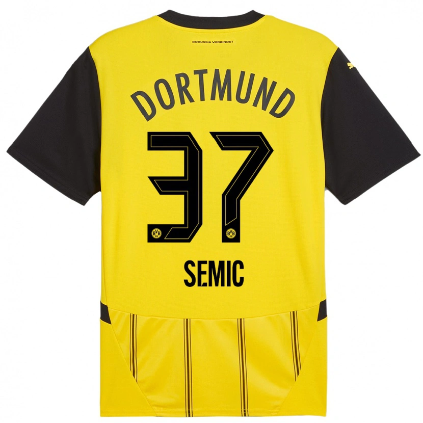 Danxen Enfant Maillot Lion Semic #37 Jaune Noir Tenues Domicile 2024/25 T-Shirt