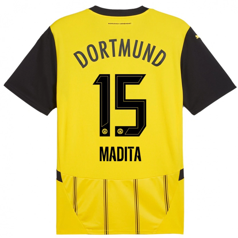 Danxen Enfant Maillot Kohorst Madita #15 Jaune Noir Tenues Domicile 2024/25 T-Shirt