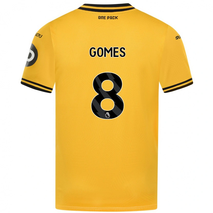 Danxen Enfant Maillot João Gomes #8 Jaune Tenues Domicile 2024/25 T-Shirt