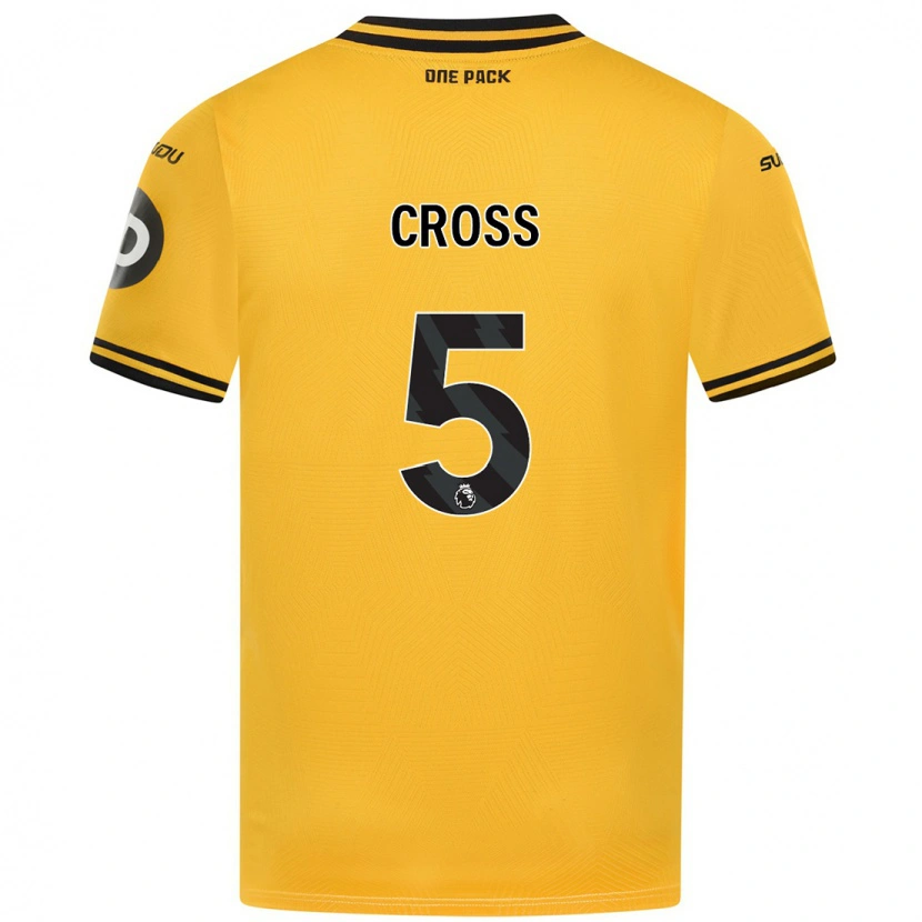 Danxen Enfant Maillot Emma Cross #5 Jaune Tenues Domicile 2024/25 T-Shirt