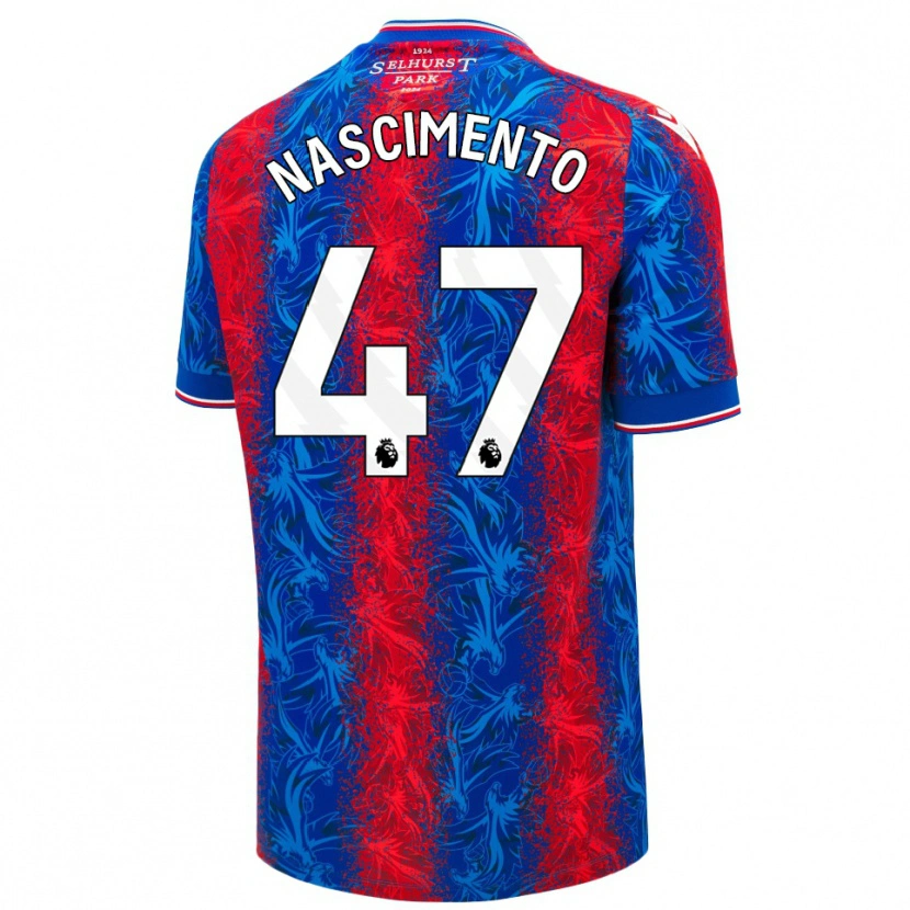 Danxen Enfant Maillot Adler Nascimento #47 Rayures Rouges Et Bleues Tenues Domicile 2024/25 T-Shirt
