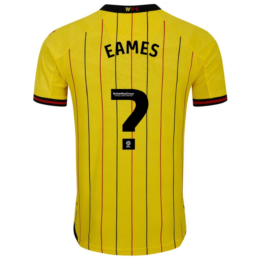 Danxen Enfant Maillot Albert Eames #0 Jaune Et Noir Tenues Domicile 2024/25 T-Shirt