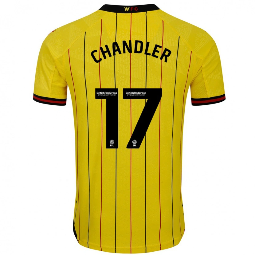 Danxen Enfant Maillot Megan Chandler #17 Jaune Et Noir Tenues Domicile 2024/25 T-Shirt