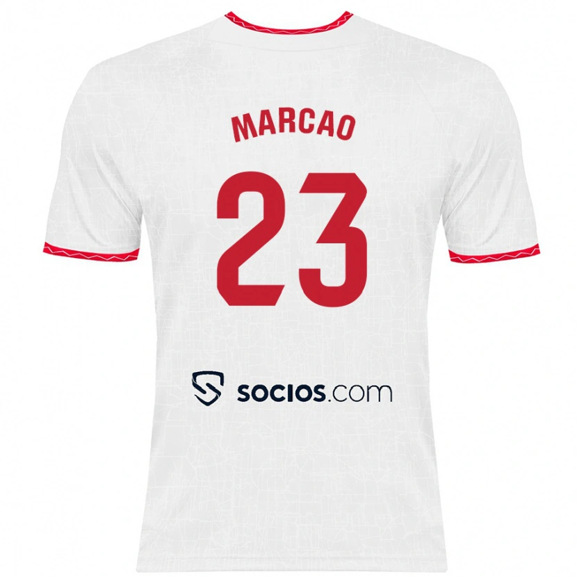 Danxen Enfant Maillot Marcão #23 Blanc Rouge Tenues Domicile 2024/25 T-Shirt