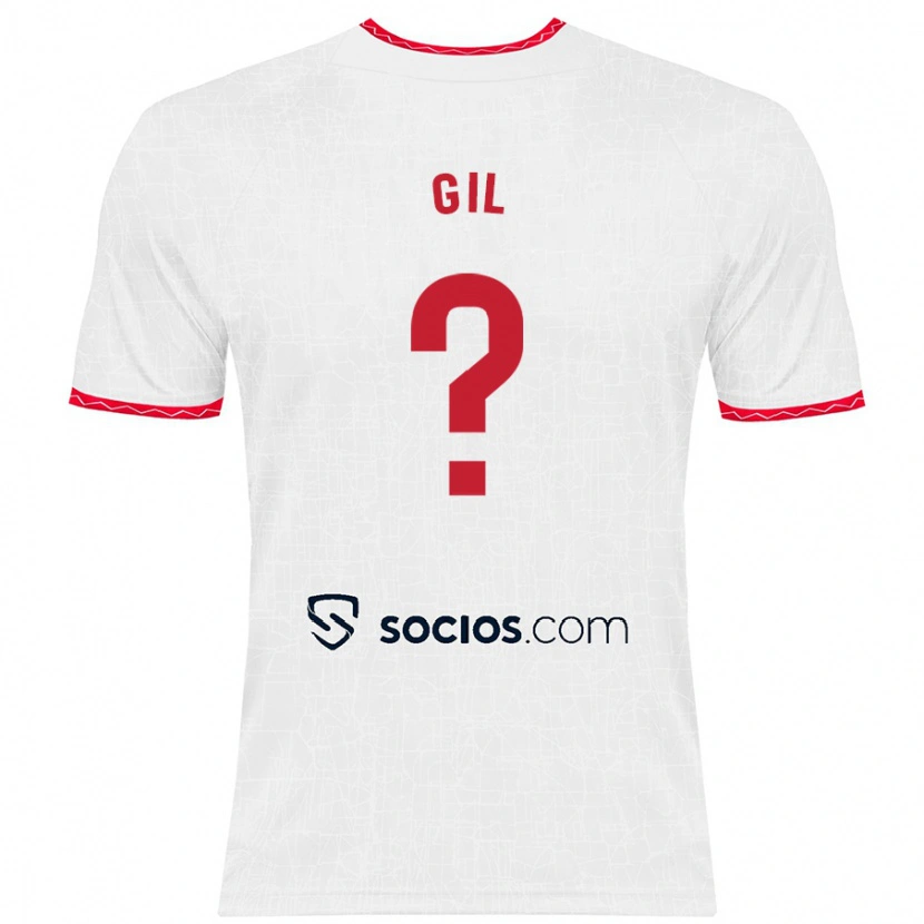 Danxen Enfant Maillot Dani Gil #0 Blanc Rouge Tenues Domicile 2024/25 T-Shirt