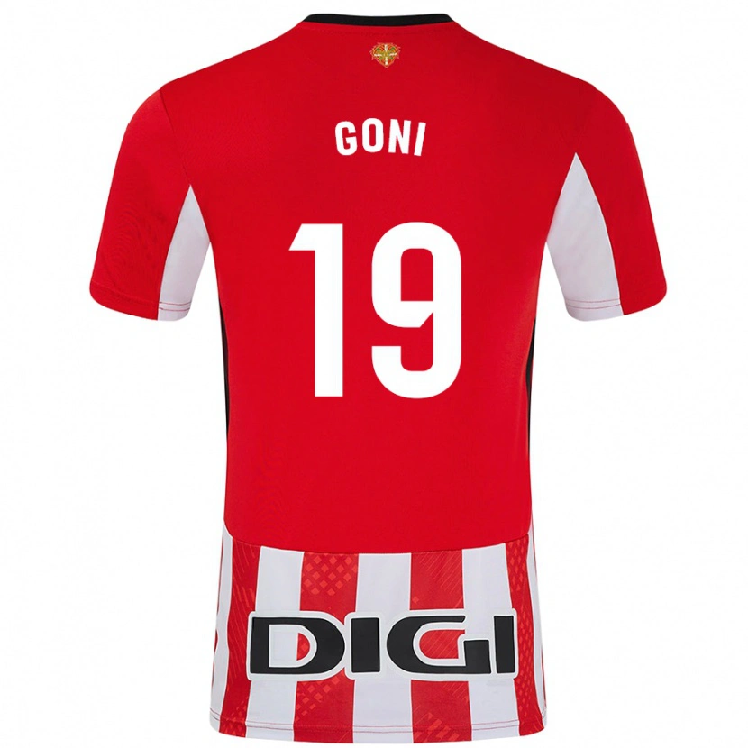 Danxen Enfant Maillot Marcos Goñi #19 Rouge Blanc Tenues Domicile 2024/25 T-Shirt