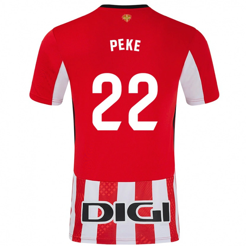 Danxen Enfant Maillot Ainize Barea Nuñez #22 Rouge Blanc Tenues Domicile 2024/25 T-Shirt