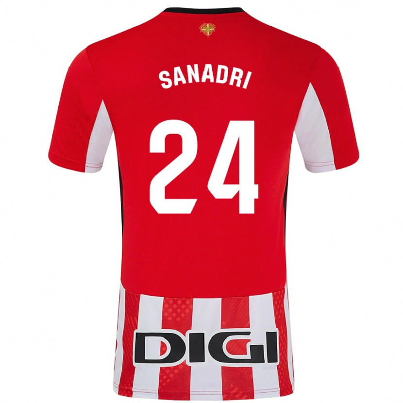 Danxen Enfant Maillot Sanadri #24 Rouge Blanc Tenues Domicile 2024/25 T-Shirt