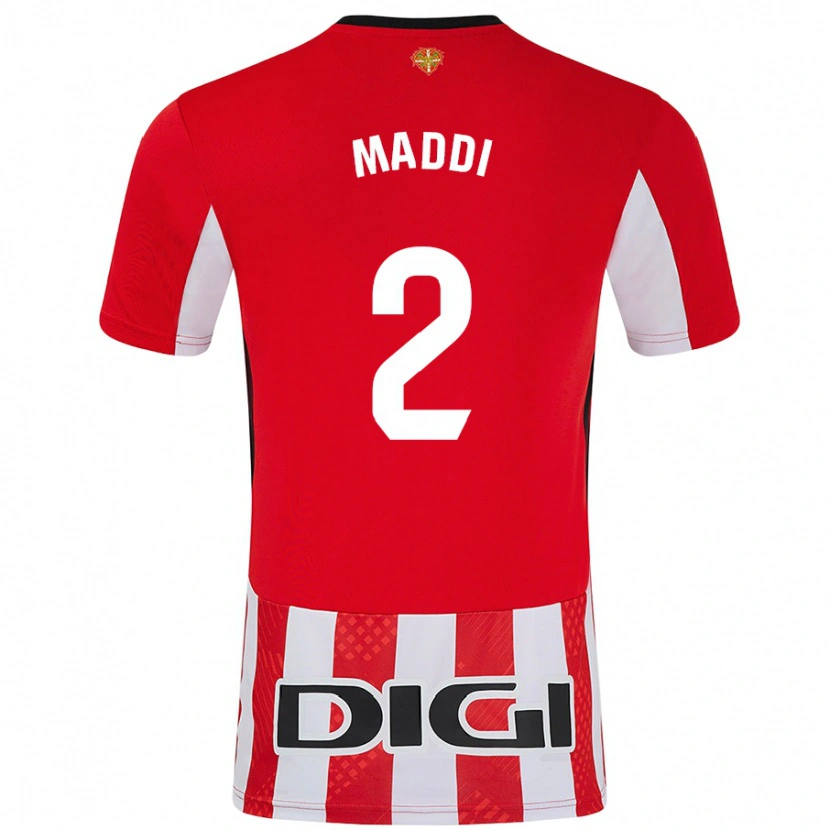Danxen Enfant Maillot Maddi Torre Larrañaga #2 Rouge Blanc Tenues Domicile 2024/25 T-Shirt