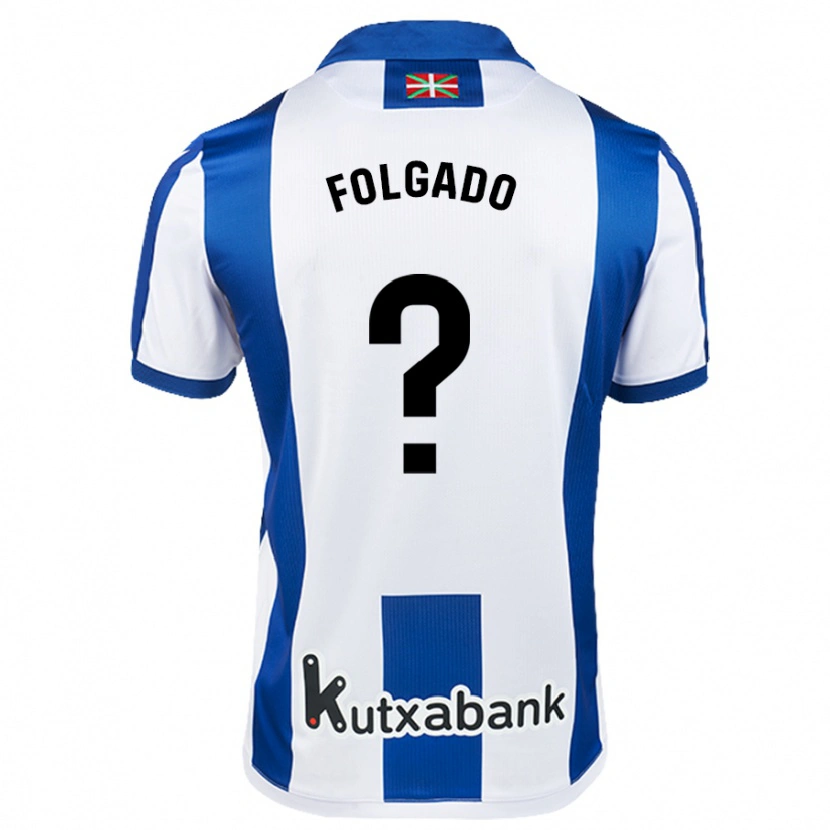Danxen Enfant Maillot Theo Folgado #0 Blanc Bleu Tenues Domicile 2024/25 T-Shirt