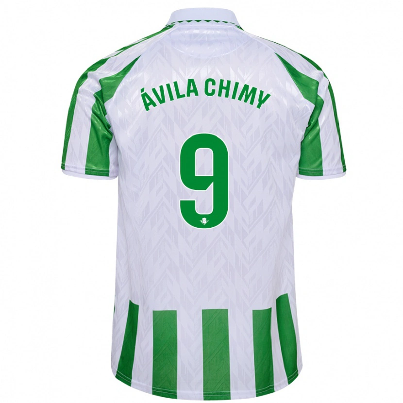 Danxen Enfant Maillot Chimy Ávila #9 Rayures Vertes Et Blanches Tenues Domicile 2024/25 T-Shirt