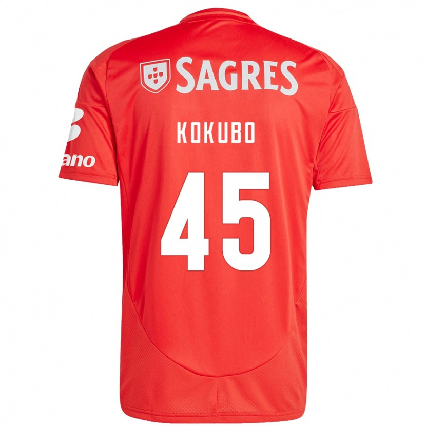 Danxen Enfant Maillot Leo Kokubo #45 Rouge Blanc Tenues Domicile 2024/25 T-Shirt