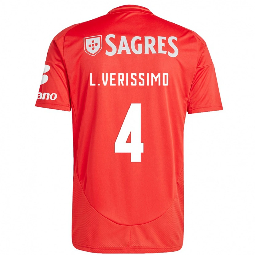 Danxen Enfant Maillot Lucas Verissimo #4 Rouge Blanc Tenues Domicile 2024/25 T-Shirt