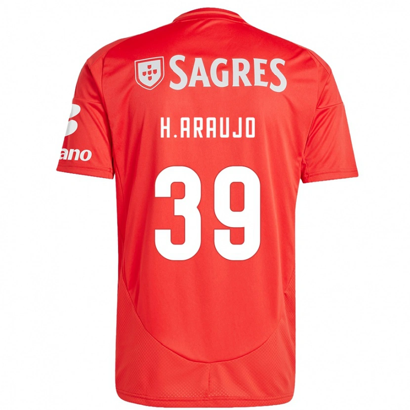 Danxen Enfant Maillot Henrique Araujo #39 Rouge Blanc Tenues Domicile 2024/25 T-Shirt