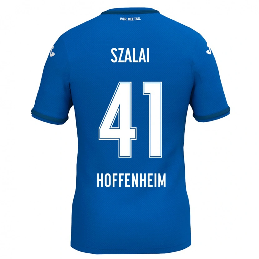 Danxen Enfant Maillot Attila Szalai #41 Bleu Royal Tenues Domicile 2024/25 T-Shirt
