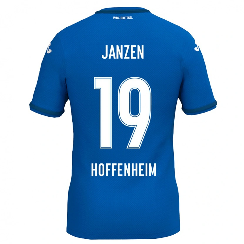 Danxen Enfant Maillot Mathilde Janzen #19 Bleu Royal Tenues Domicile 2024/25 T-Shirt
