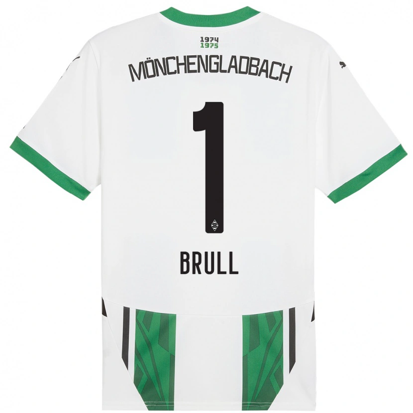 Danxen Enfant Maillot Maximilian Brüll #1 Blanc Vert Tenues Domicile 2024/25 T-Shirt