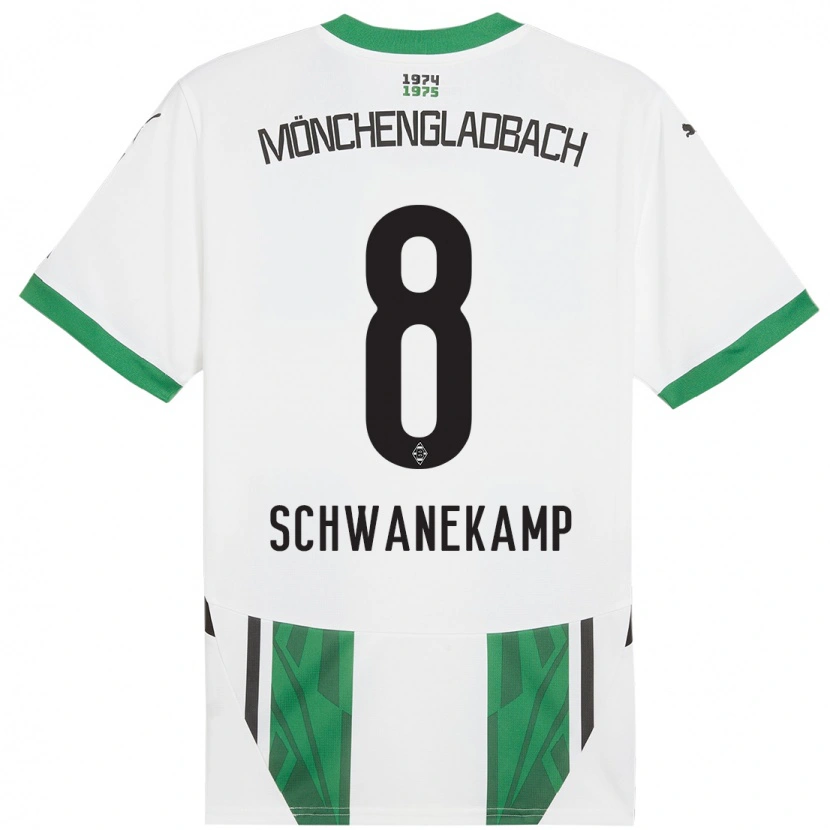 Danxen Enfant Maillot Jana Schwanekamp #8 Blanc Vert Tenues Domicile 2024/25 T-Shirt