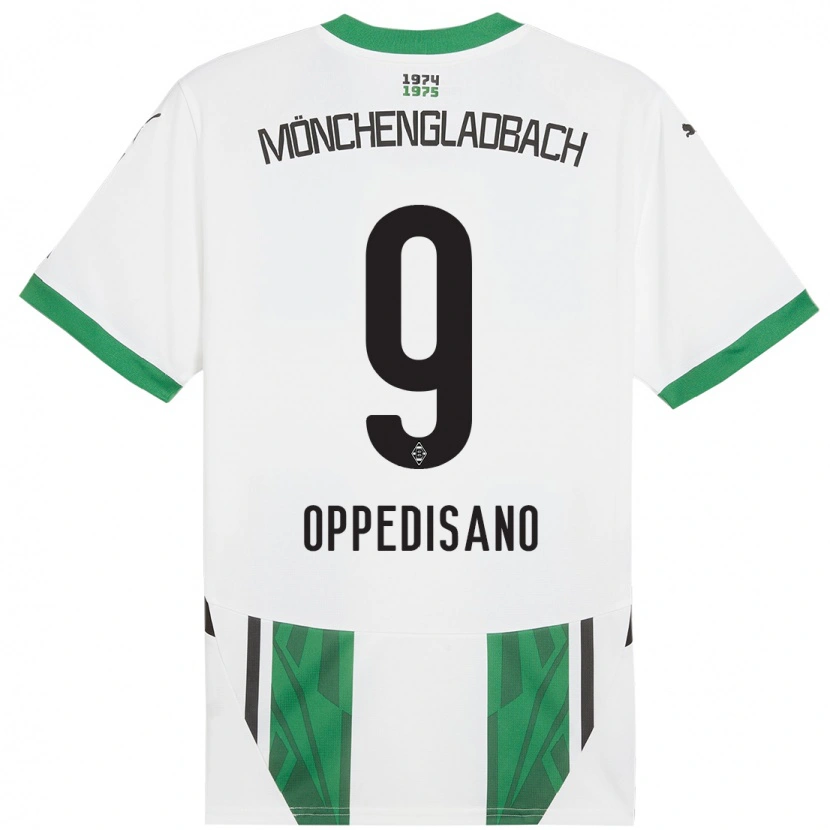 Danxen Enfant Maillot Valentina Oppedisano #9 Blanc Vert Tenues Domicile 2024/25 T-Shirt