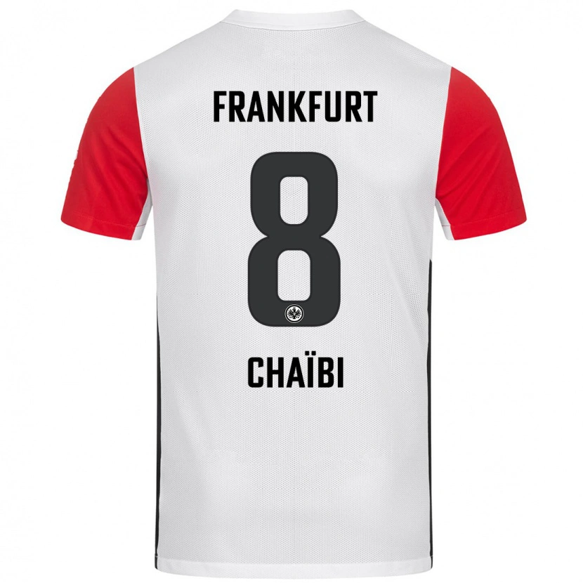 Danxen Enfant Maillot Farès Chaïbi #8 Blanc Rouge Tenues Domicile 2024/25 T-Shirt