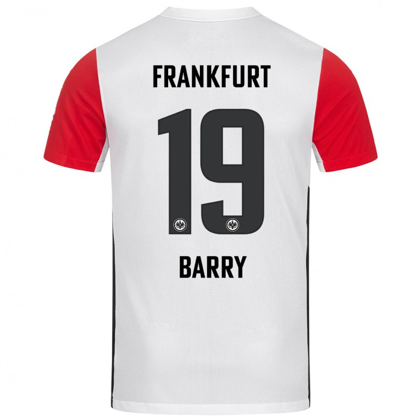 Danxen Enfant Maillot Jasha Barry #19 Blanc Rouge Tenues Domicile 2024/25 T-Shirt