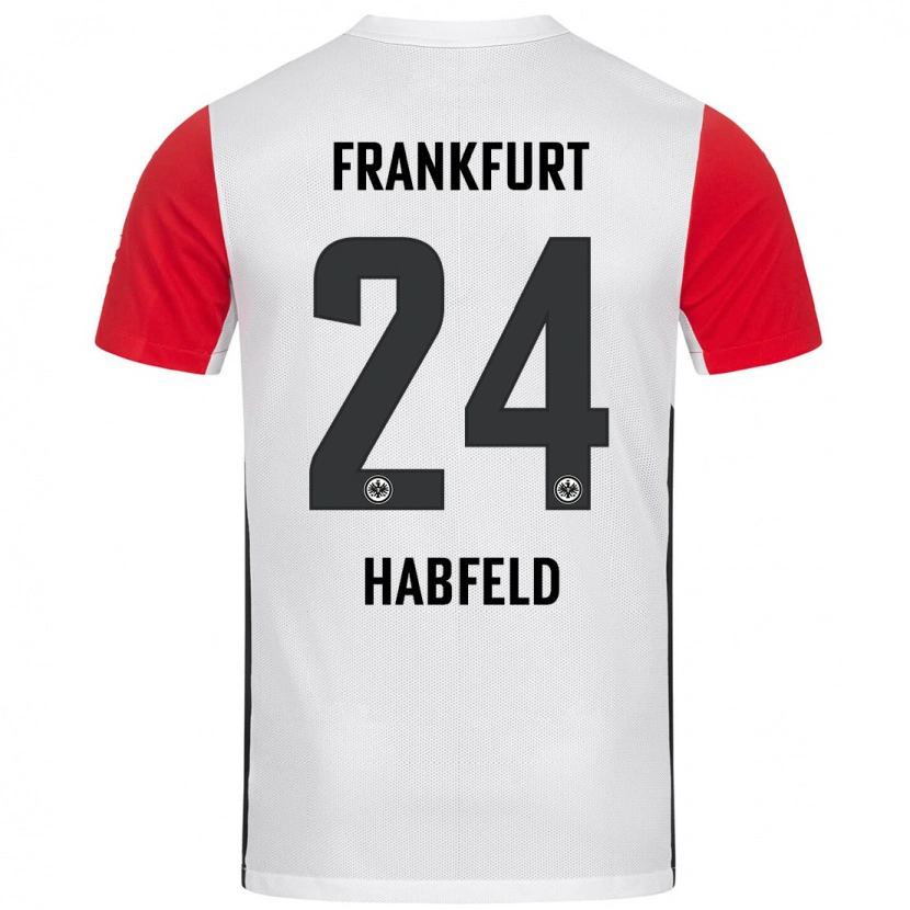 Danxen Enfant Maillot Josef Haßfeld #24 Blanc Rouge Tenues Domicile 2024/25 T-Shirt