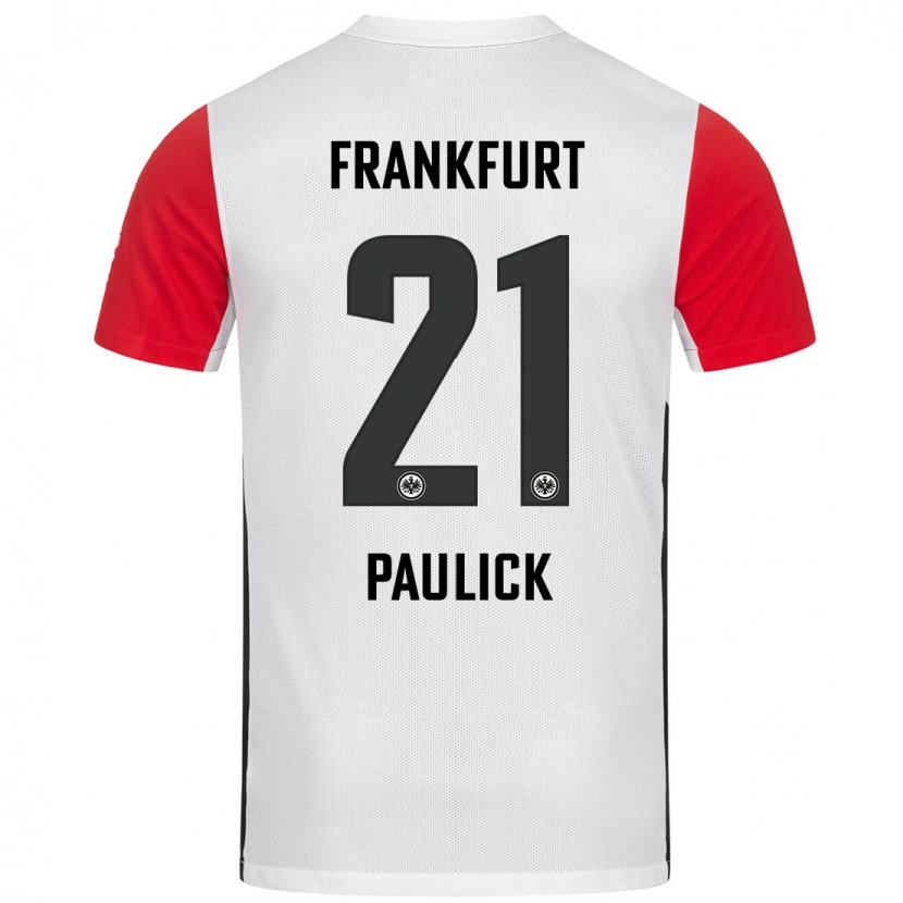 Danxen Enfant Maillot Lea Paulick #21 Blanc Rouge Tenues Domicile 2024/25 T-Shirt