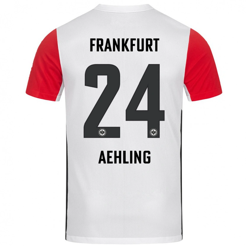 Danxen Enfant Maillot Anna Aehling #24 Blanc Rouge Tenues Domicile 2024/25 T-Shirt