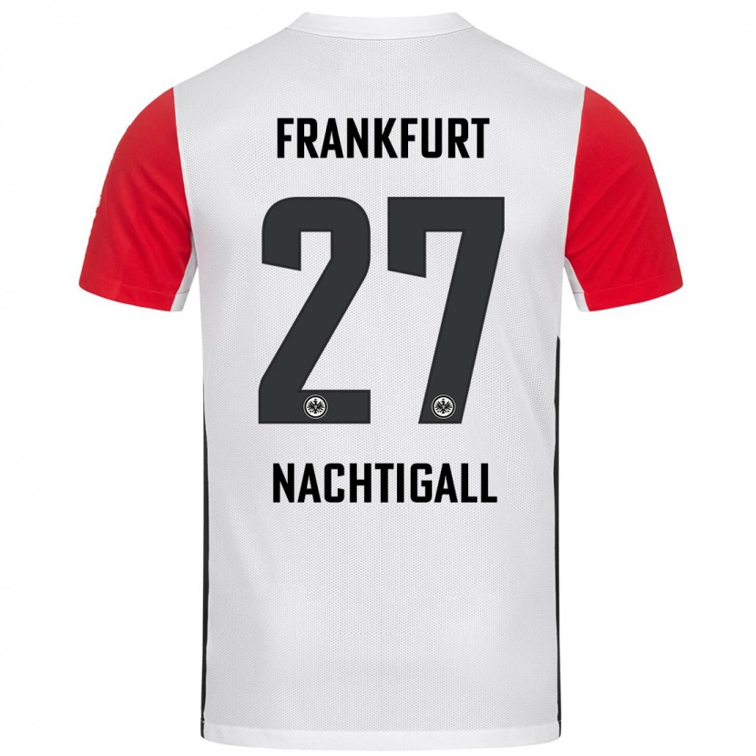 Danxen Enfant Maillot Sophie Nachtigall #27 Blanc Rouge Tenues Domicile 2024/25 T-Shirt