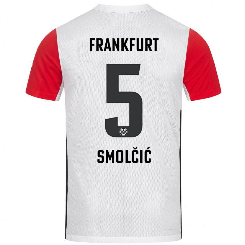 Danxen Enfant Maillot Hrvoje Smolcic #5 Blanc Rouge Tenues Domicile 2024/25 T-Shirt