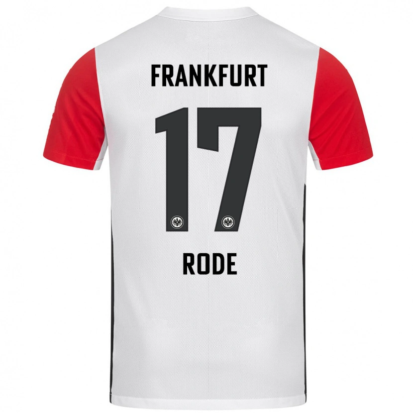 Danxen Enfant Maillot Sebastian Rode #17 Blanc Rouge Tenues Domicile 2024/25 T-Shirt