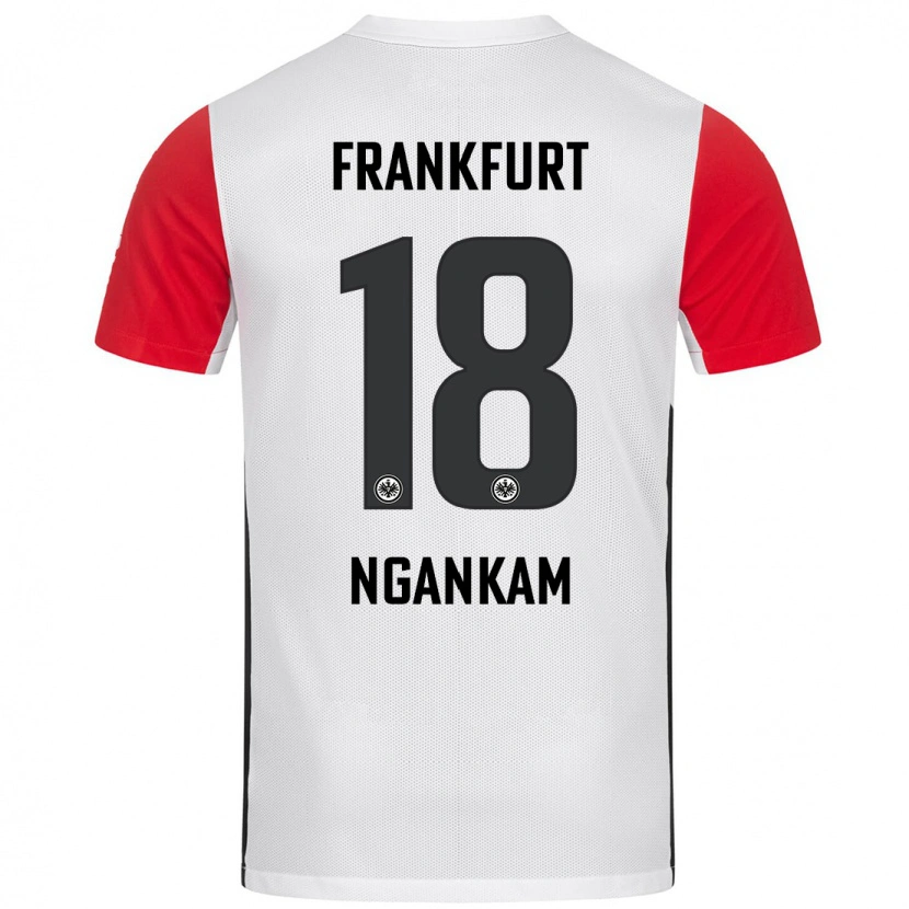 Danxen Enfant Maillot Jessic Ngankam #18 Blanc Rouge Tenues Domicile 2024/25 T-Shirt