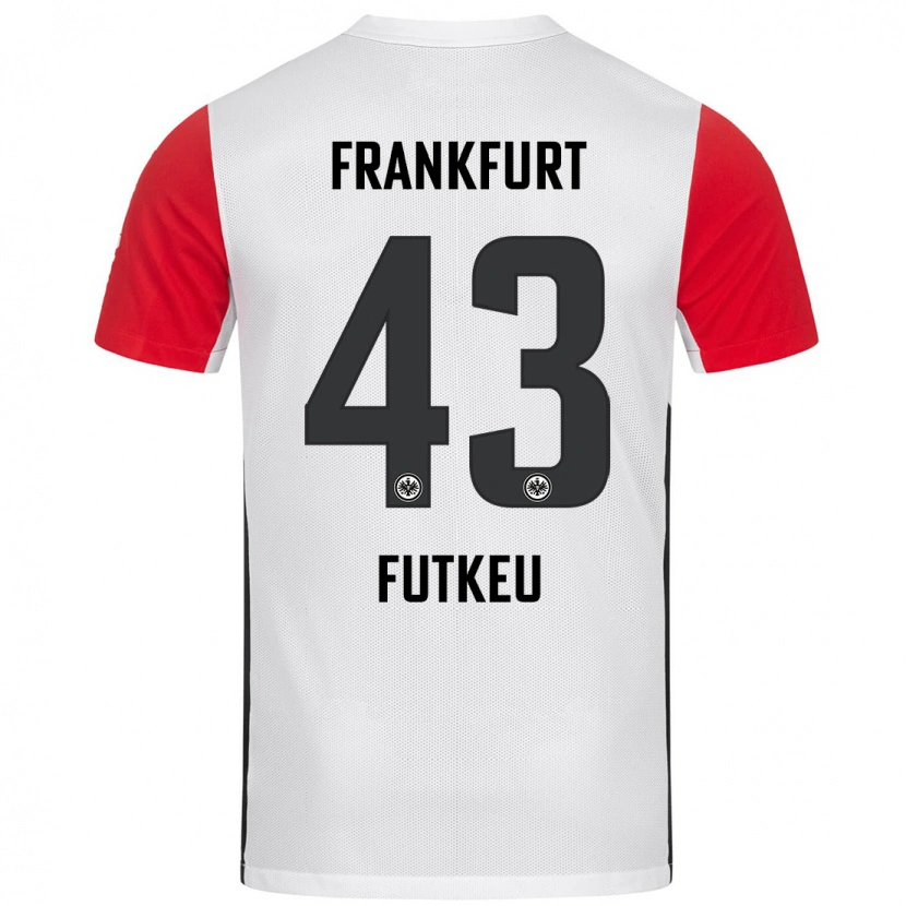 Danxen Enfant Maillot Noel Futkeu #43 Blanc Rouge Tenues Domicile 2024/25 T-Shirt