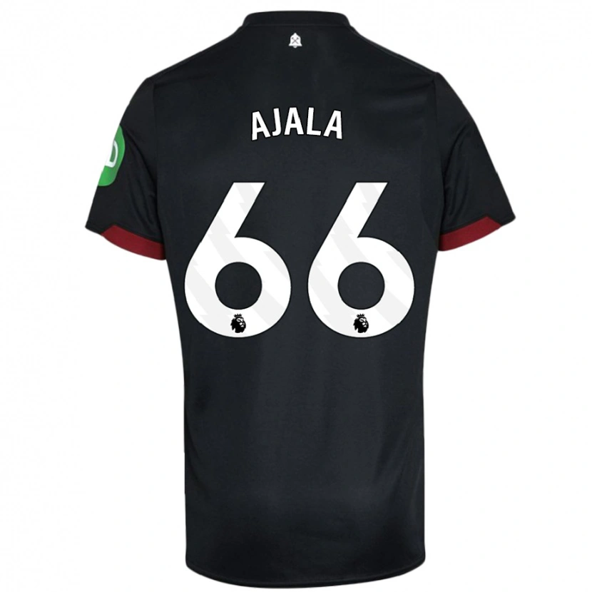 Danxen Enfant Maillot Joshua Ajala #66 Noir Blanc Tenues Extérieur 2024/25 T-Shirt