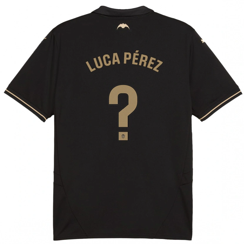 Danxen Enfant Maillot Simón Luca Pérez #0 Noir Tenues Extérieur 2024/25 T-Shirt