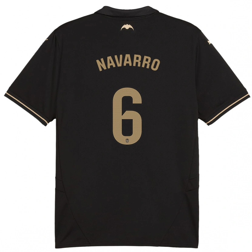 Danxen Enfant Maillot Javi Navarro #6 Noir Tenues Extérieur 2024/25 T-Shirt