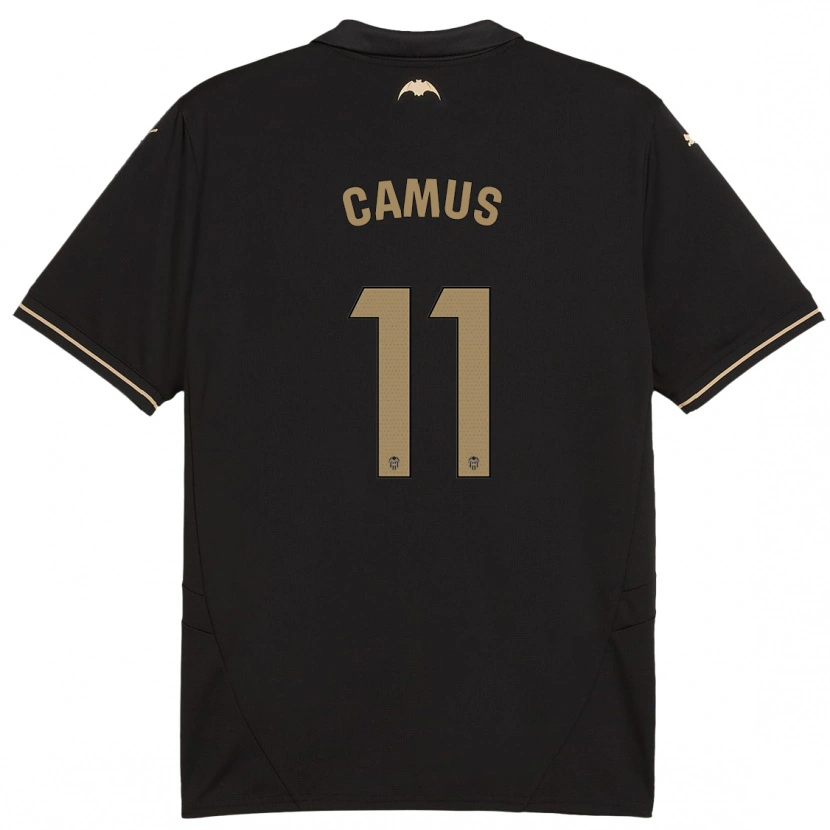 Danxen Enfant Maillot Marco Camus #11 Noir Tenues Extérieur 2024/25 T-Shirt