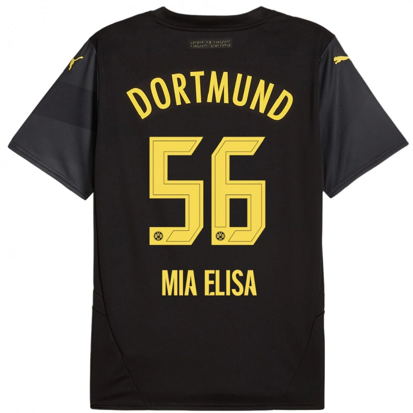 Danxen Enfant Maillot Bomnuter Mia Elisa #56 Noir Jaune Tenues Extérieur 2024/25 T-Shirt